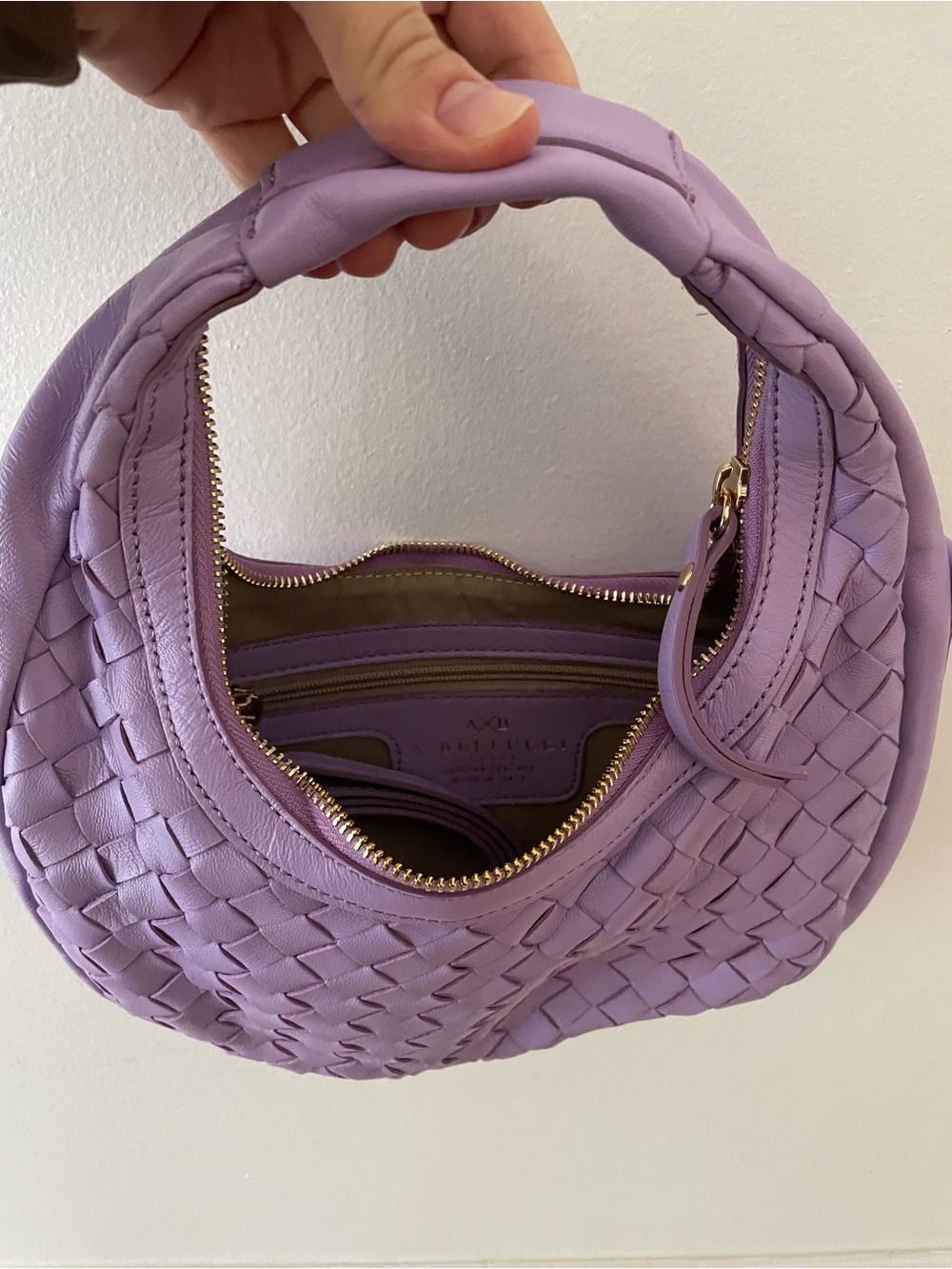 A. Bellucci Genuine Leather Woven Circle Bag - Picture 2 of 3